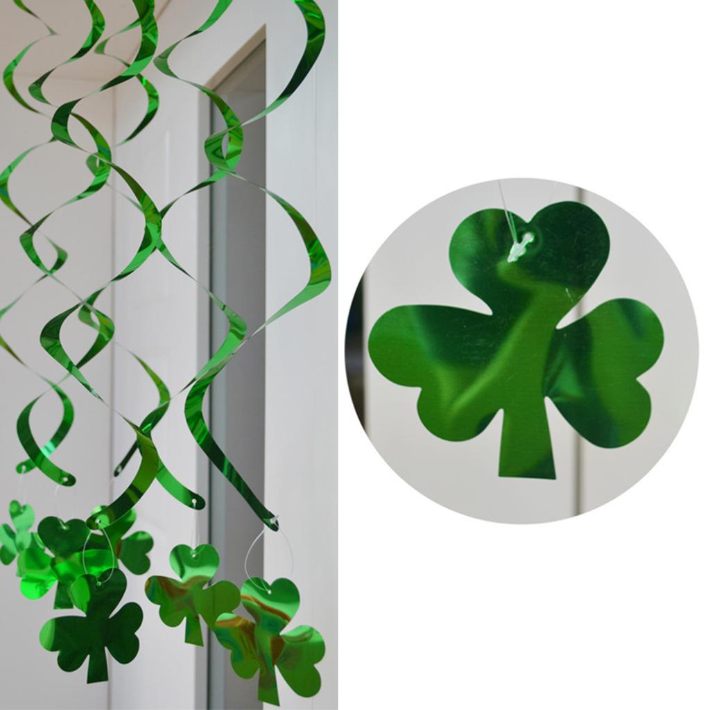 St. Patrick's Day Banner Shamrock Garland Lucky Banner Burlap Irish Garland Green Four Leaf Banner and Felt Shamrock