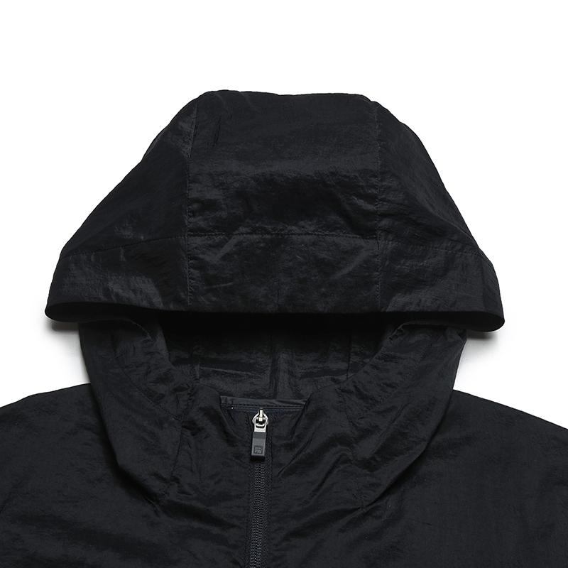 Fila White Minimalist Classic Casual Sports Versatile Hooded Woven Jacket Men Jacket Deep-Black F61M613701FBK