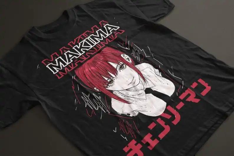 Chainsaw Man Makima "Waifu Material" Vintage Anime Oversized T-Shirt | Manga Streetwear Tee