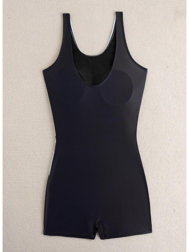2026 New Women's European American One-Piece Sport Boyleg Swimsuit: Fashionable, Conservative Beachwear