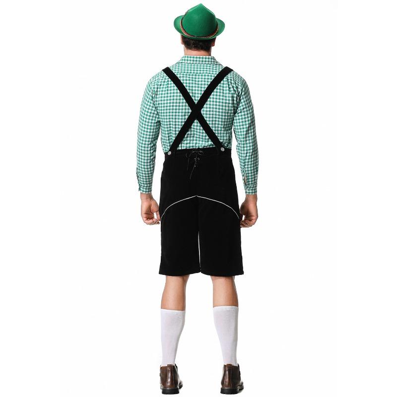 M-XXL Oktoberfest Costume Oktoberfest, Munich, Suspenders, Men's Plaid Suit Beer Party