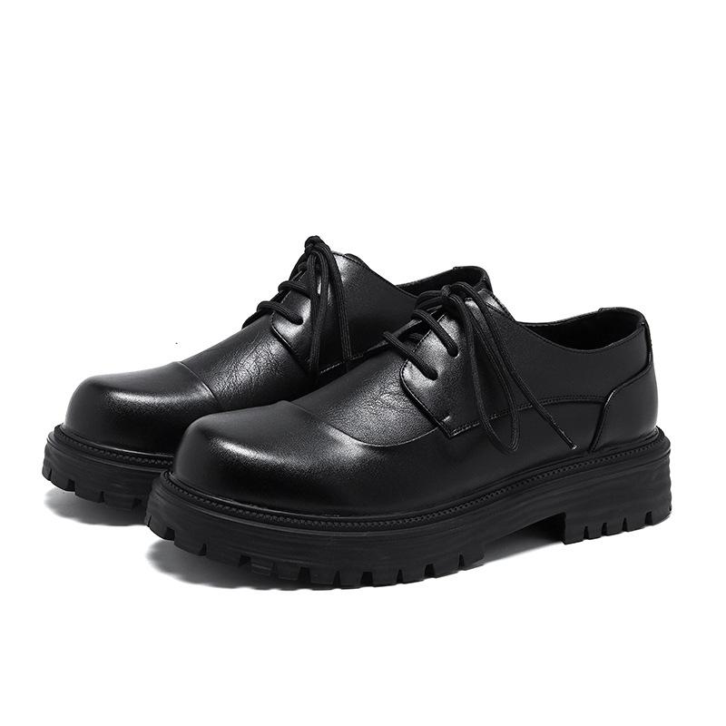

Весна и осень повседневные кожаные туфли, которые имеют большую головку, деловые платья, высокие низкие ботинки Martin, мужская обувь 66109-R 43 чёрный