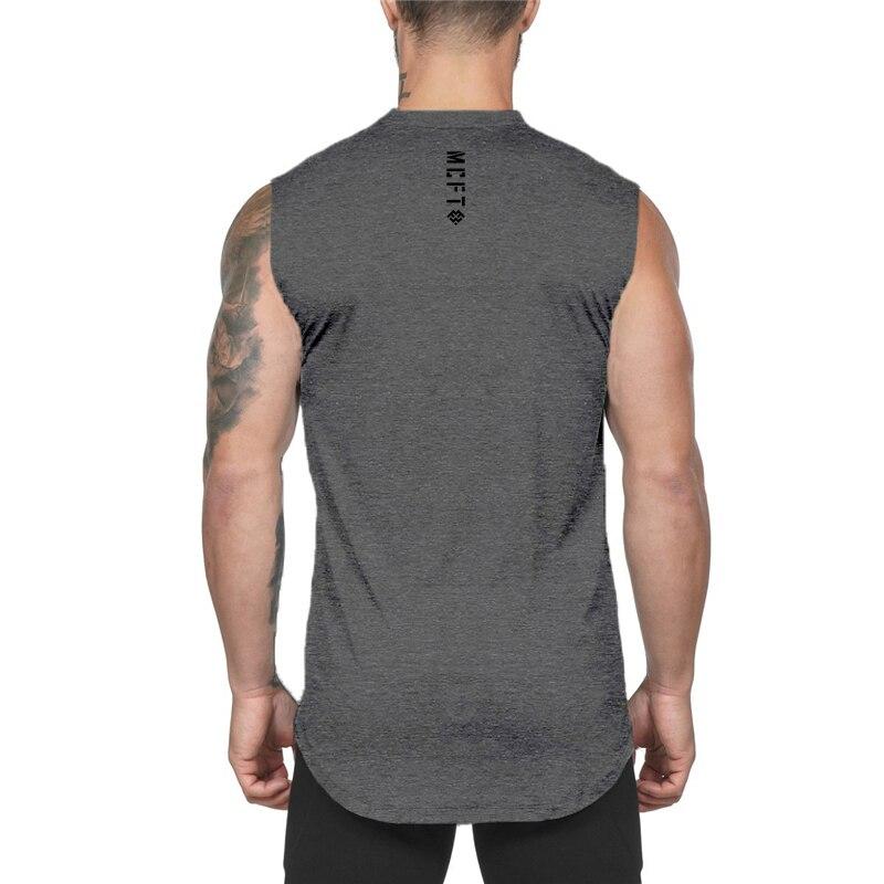 Muscleguys Herren Tank Tops aus Baumwolle mit V-Ausschnitt und schmaler Passform, Fitness, Bodybuilding, bequem, modisch, ärmellos, T-Shirt, Sport, Freizeit