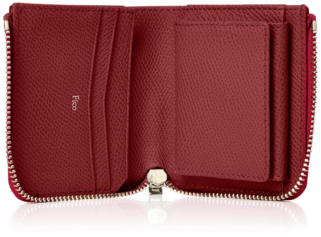 Fico Men's Inigio Mini Wallet with Large Zipper, Bifold, Wine, 58898