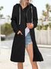 Plus Size Hoodies for Women Casual Full Zip Hoodies Women's Long Hoodies Loose Sweatshirts With Pockets