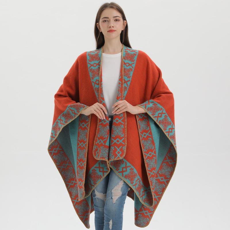 Women S Ethnic Style Thick Faux Cashmere Scarf Winter Warm Shawl Wrap