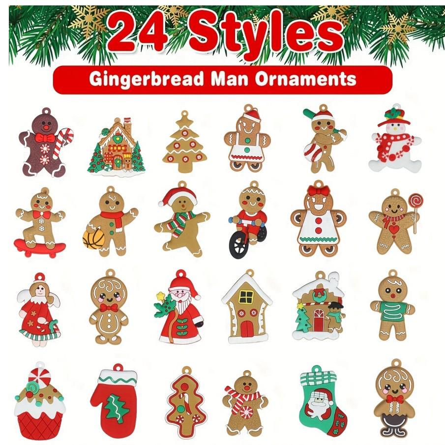 2024 New Gingerbread Man & House Christmas Ornaments DIY Holiday Scene Decorations