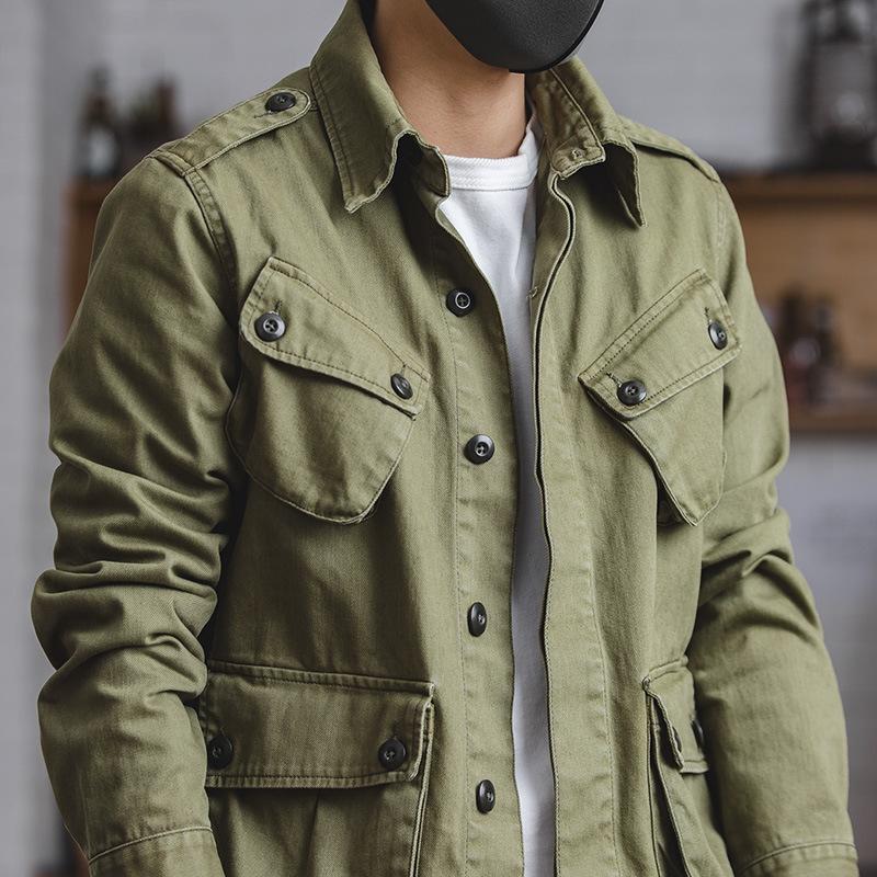 Uomo Primavera e Autunno Lento Casual Multitasche Da Lavoro Top Manica Fresca Design Cappotto