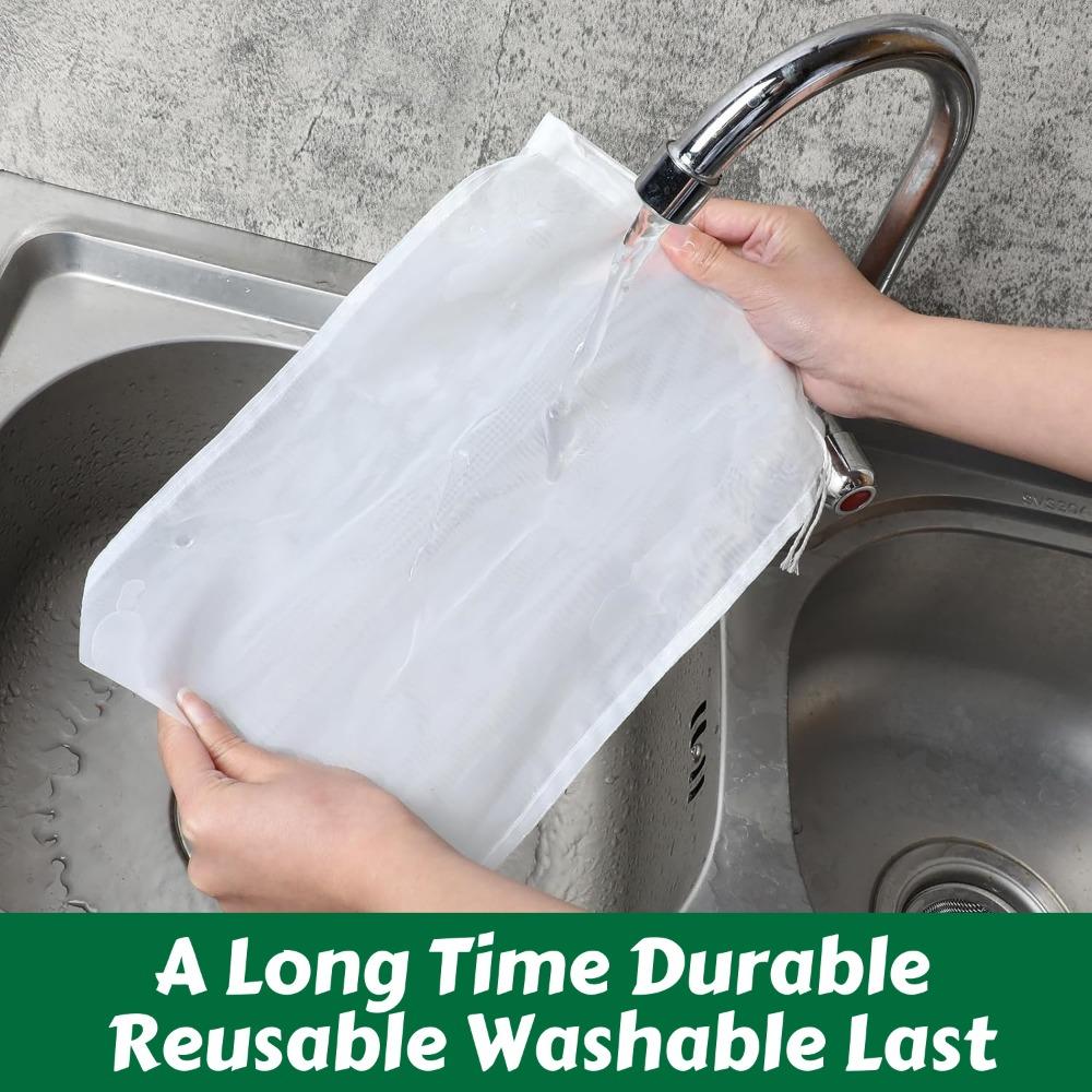 Reusable Nut Milk Bag Home Nylon Soy Milk Mesh Filter Bag Kitchen Fine Mesh Strainer Bags with Drawstring Kitchen Accessories
