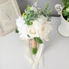 Simulation Artificial Flower Bridal Bouquet for Wedding Ceremony Anniversary Celebration Handheld Flower Photo Props