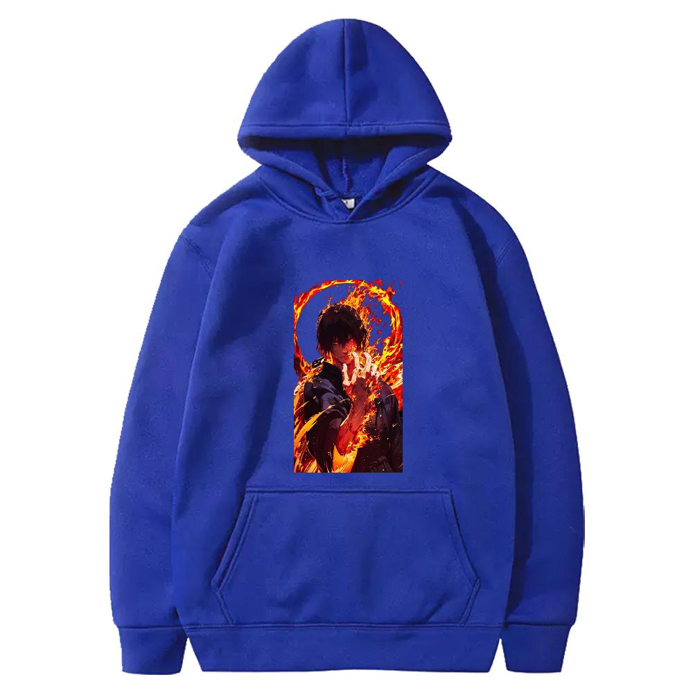 Anime Fire Force Shinmon Benimaru Hoodie Manga Graphic Print Sweatshirt Men Unisex Clothing Long Sleeve Loose Hooded Streetwear