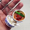 Buckle Mini Bowl Food Keychain Key Ring Simulation Chinese Food
