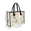 Aesthetic Leaf Print Casual Tote Bag Large Capacity Daily Commute Shoulder Bag for Ladies Shopping
