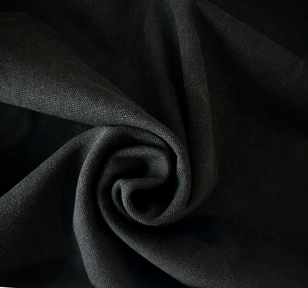 Washed Water Solid Canvas Handmade Canvas, Washable, Colorfast, Thick, Fabric, Cotton, Crafts, (Black, 2m)