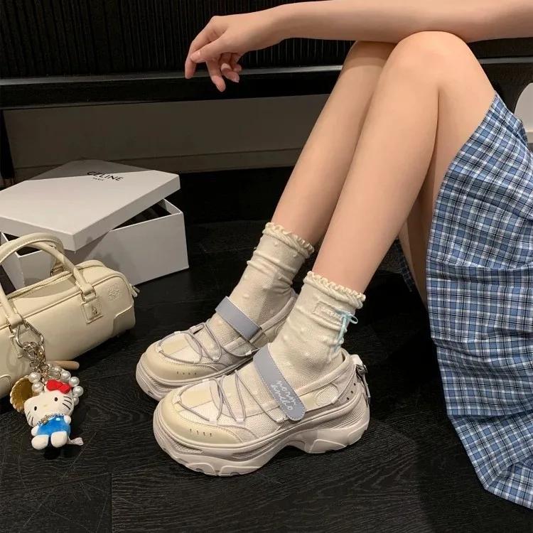 Mary Jane Style Thick Heel Summer New Women's Shoes Comfortable Sports Sandals Heightening Casual All-Match Slip-On Loafers