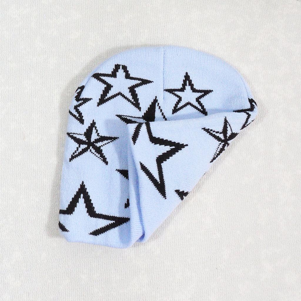 Jacquard Star Hat Girls Bonnet 2000S Cool Girl Hat Women Headdress Casual Hat