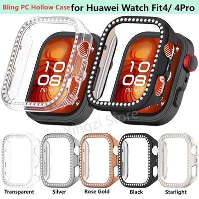 Bling PC Hollow Case for Huawei Watch Fit 4Pro Fit 4 Watch Frame Diamond Crystal Bumper Shell for Huawei Watch Fit4 Accessorie