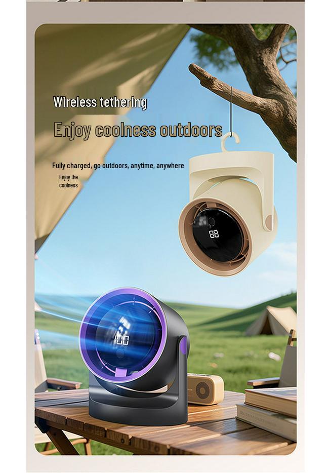 100-Speed Mini Desktop Circulating Fan for Dorms and Offices - Strong Wind Cooling