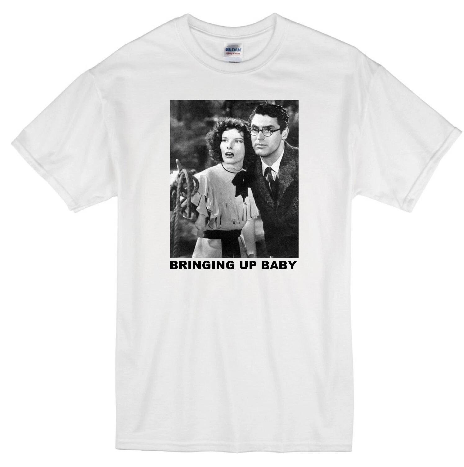 

BRINGING UP BABY CARY GRANT KATHERINE HEPBURN CLASSIC MOVIE COMEDY WHITE T-shirt S