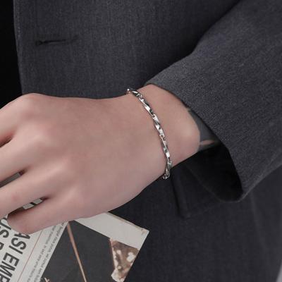 Stainless Steel Melon Seed Chain Silver Color Bracelet for Men and Women Fashion Jewelry Best Gift