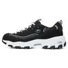 DLites Casual Comfortable Low-Top Dad Shoes Women Sneakers Black White 11936-BKW