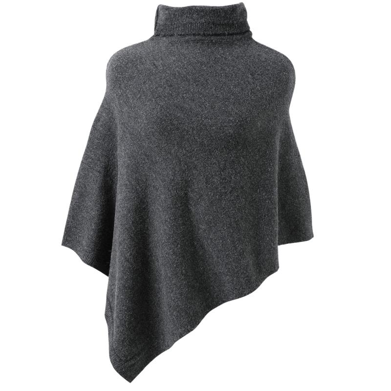 Women s High-Neck Lambswool Blend Plush Shawl One Size