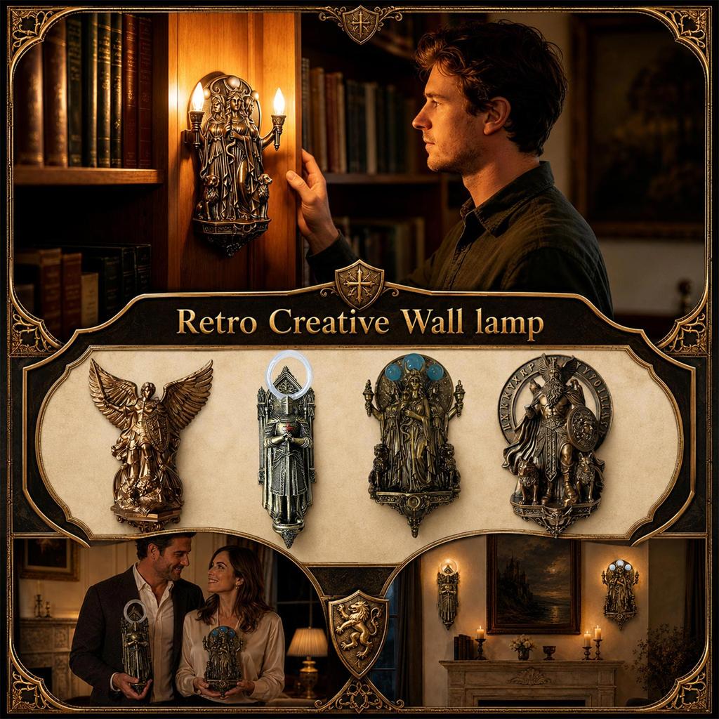 Gothic Wall Lamp Sculpture , Decorative Wall Sconce for Living Room Bedroom Gothic Decor