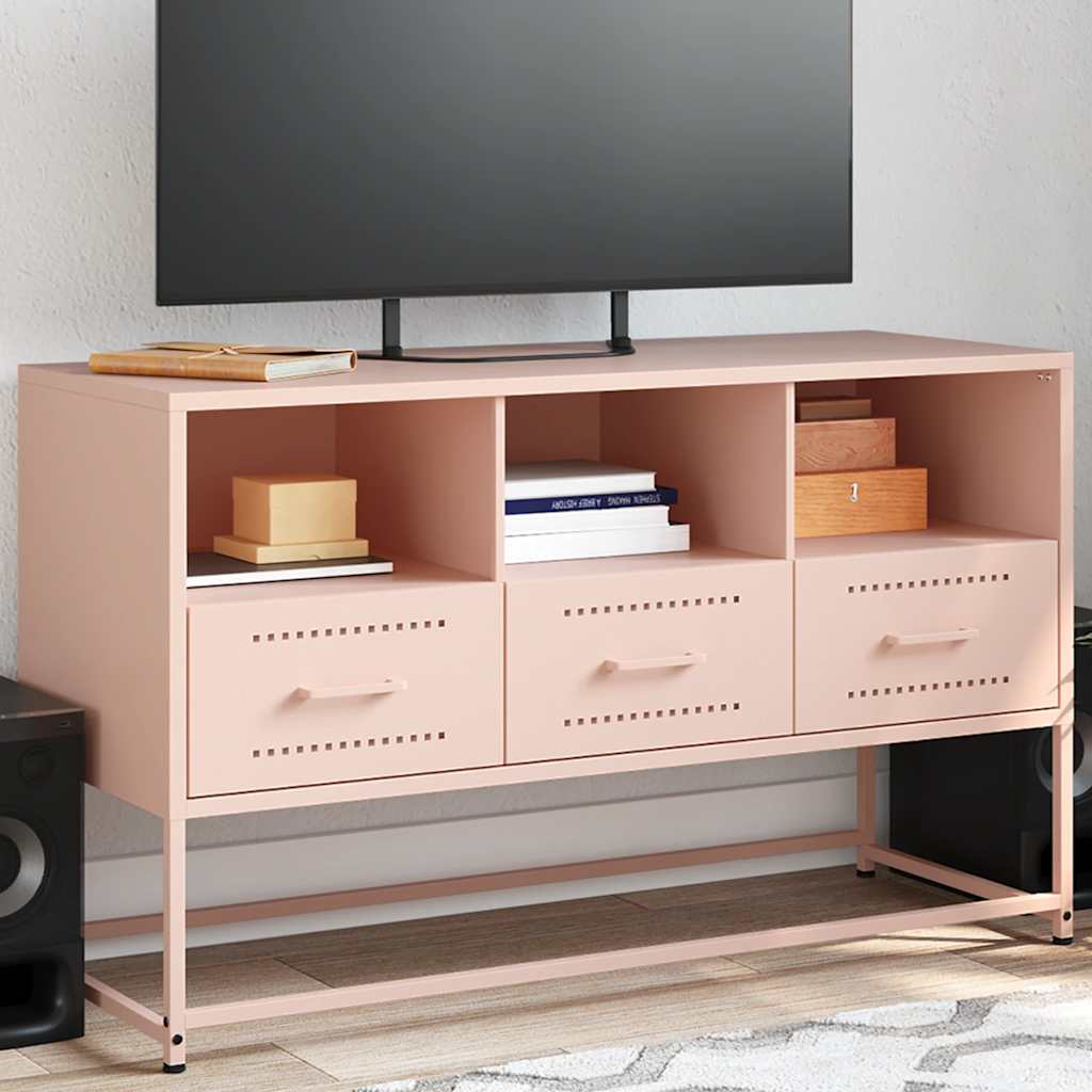 Pink TV Stand 100.5 X 39 X 60.5 Cm Steel