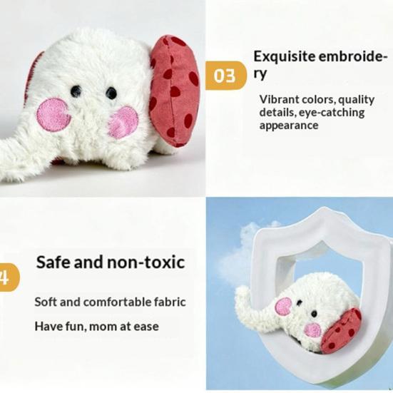Pet Chew Toy Cartoon Animal Design Bite-Resistant Plush Toy with Sounding Device Interactive Tug-of-War Toy