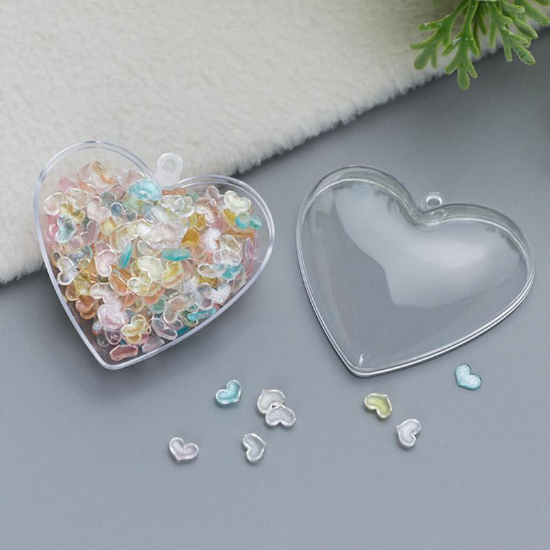 WTEMPO Heart Shaped Clear Fillable Ball Decorations DIY Craft Cute Plastic Wedding Hanging Ornament Balls for Christmas Tree Home Decor Birthday Gifts