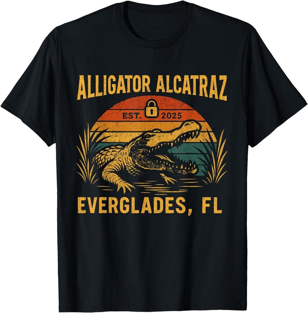 Retro Alligator Alcatraz Everglades Florida For Kid Men Women T-Shirt Unisex T-Shirt L