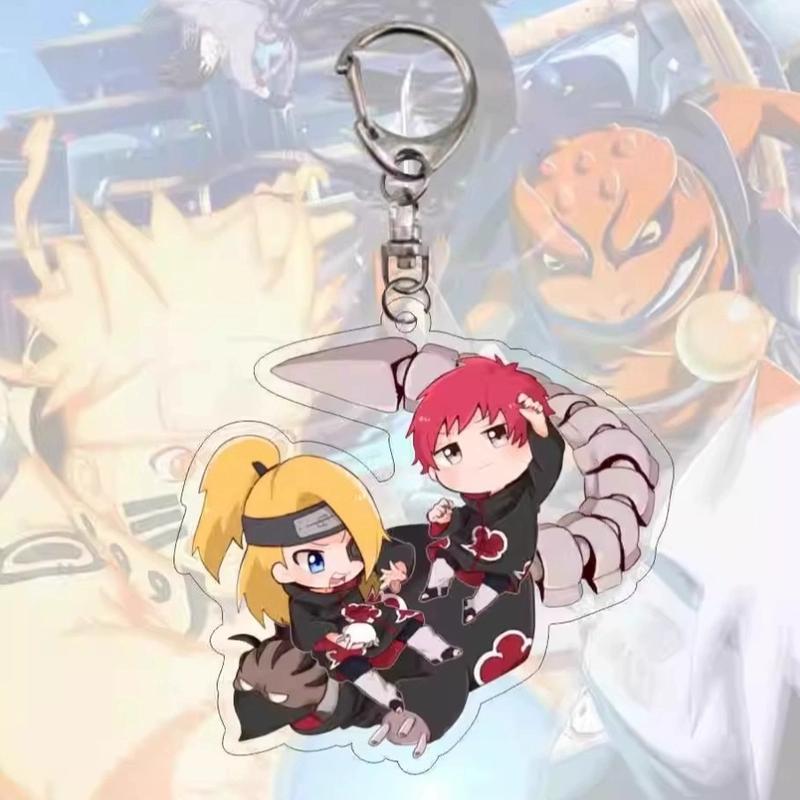 Anime Naruto Acrylic Keychain Accessaries Uzumaki Naruto Cartoon Keyring
