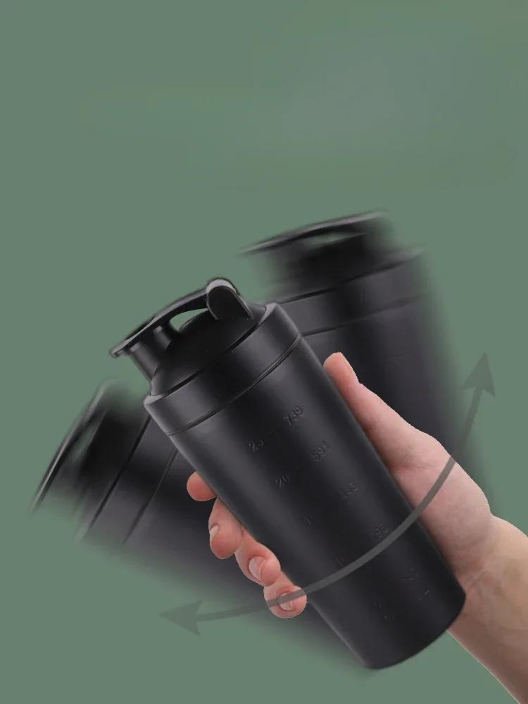 500/750ml Stainless Steel Protein Powder Shaker Bottle Leak Proof Water Bottle for Gym Fitness Sport Whey Shakes Cup
