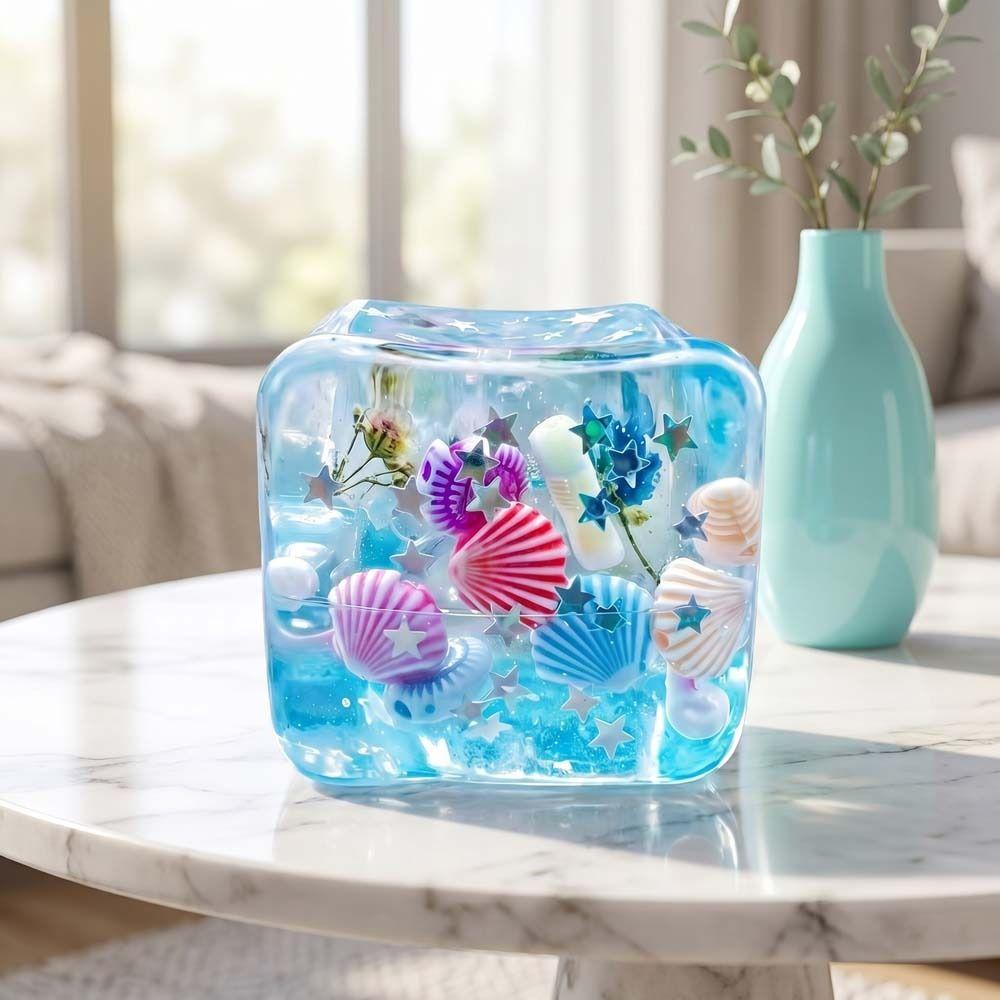 Slow Rebound Blue Ocean Ice Cube Stress Balls Slow Rising Sensory Fidget Toy Adults Use