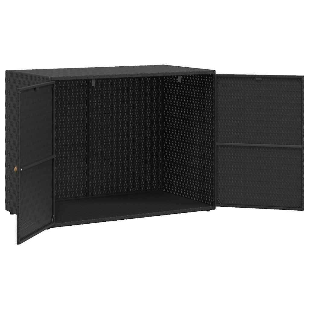 Vidaxl Garden Cabinet, Black, 100X55.5X80 Cm, PE Rattan