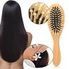 2 Colors Anti Static Natural Wooden Massage Hairbrush Comb Scalp Health Care Paddle Brush