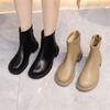 Elastic short boots soft leather temperament thin short boots women's boots spring and autumn single boots Martin boots women's shoes tide