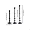 3 Pieces Candlestick Holders with Round Base Matte Black Candle Holder Tapered Taper