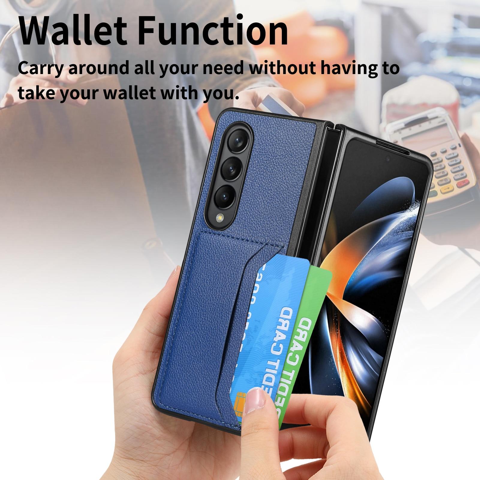 

Пыленепроницаемый деловой кожаный чехол для Samsung Galaxy Z Fold4 Fold 4 Fold3 Fold2 Fold 3 2 Чехол для слота для карт Samsung Fold4