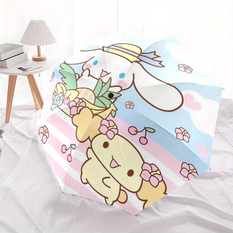 

1pc Cinnamoroll & Friend Theme Pattern Automatic 3-Fold Umbrella, 8 Iron Frames, High-Value Folding Umbrella, Suitable for Office, Travel and Outdoor