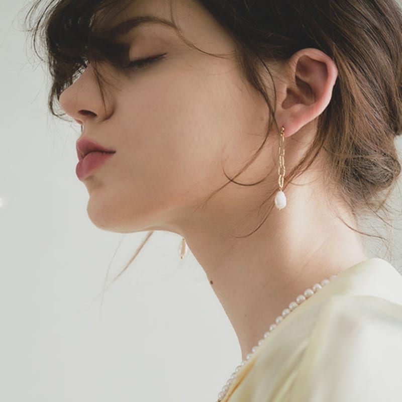 De,deer Cliff Süßwasserperlenohrringe [2103E008]