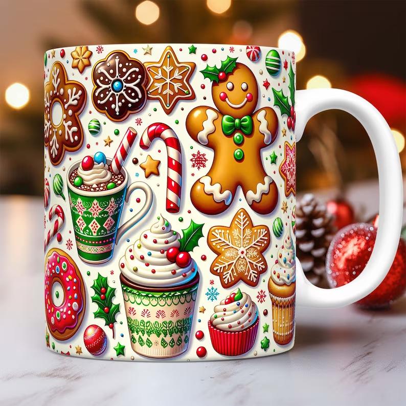3D New Christmas Christmas Gingerbread Man Ceramic Coffee Mark Cup Tea Cup Gingerbread