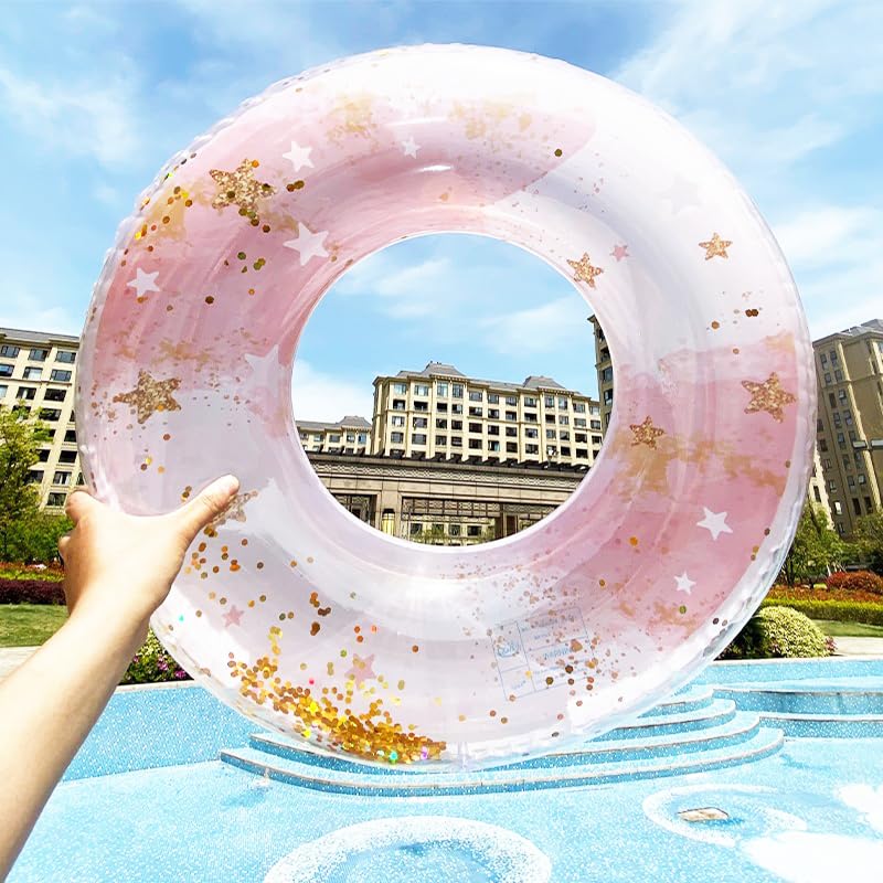 Wowjimi O-Shaped Float, 90#, Adult, Foldable, Sparkly, Perfect for Summer Vacation, Pool, Water Play, Beach, Outdoor Exercise, Pool, Outdoor