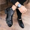 Male patent leather Moccasins shoes High top italian formal dress brogue oxford wedding Business  shoes boots 2025