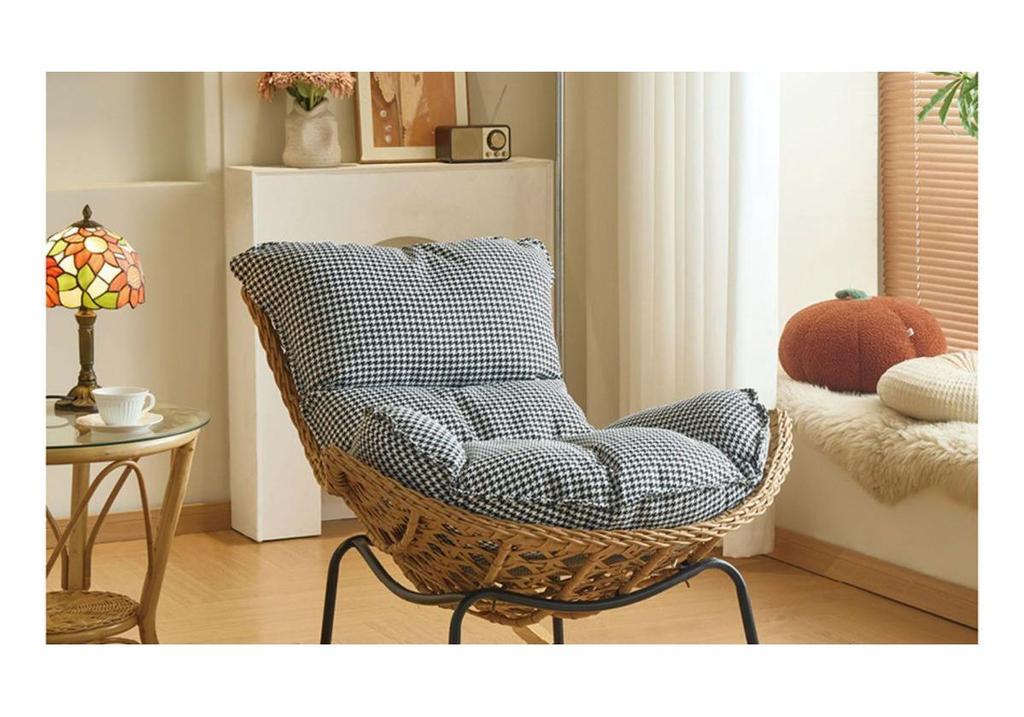 Rattan Rocking Recliner Chair - Lazy Sofa for Indoor/Outdoor Leisure