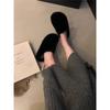Mao Mao slippers women's outer wear 2025 new autumn and winter plush half slippers flat-bottomed pregnant women non-slip leopard print Mao Mao shoes