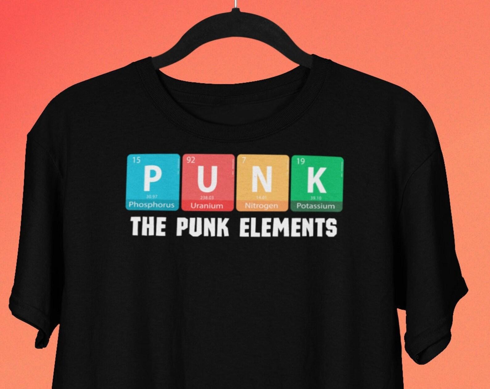 Punk Rock Periodic Table T shirt, Punk Rock Shirts, Punk Shirts, Funny Science shirts, Funny Chemistry T shirt, Punk Rock Science Gift 4XL