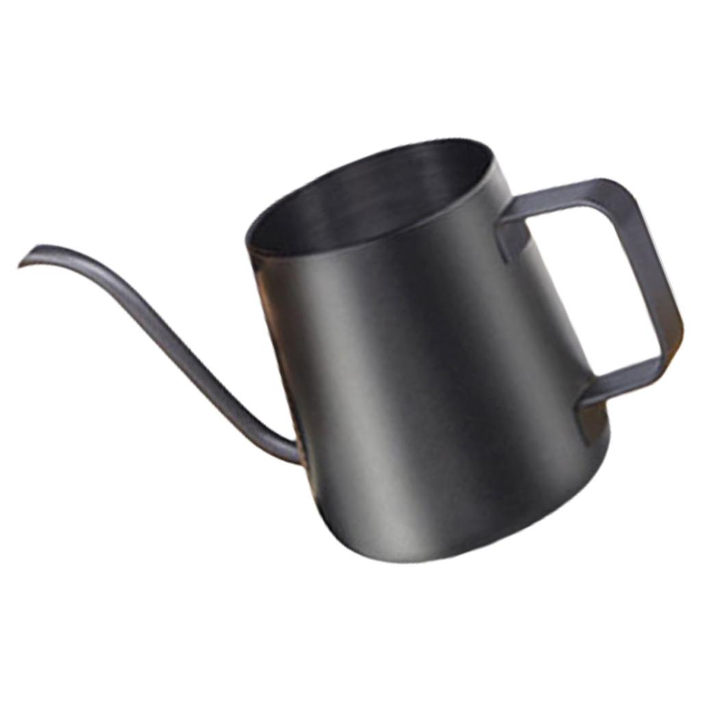 Black 304 Stainless Steel Gooseneck Kettle 250ml Ergonomic Handle for Precise Pouring of Home Office Pour Over Coffee
