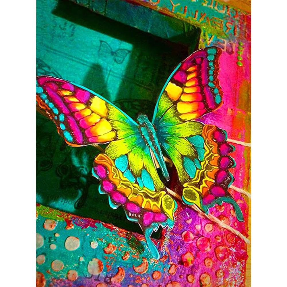

5D DIY Алмазная картина Бабочка Полный квадрат Новое поступление Алмазная вышивка животных Алмазная мозаика Вышивка крестиком Настенное искусство Full Square 20X30CM