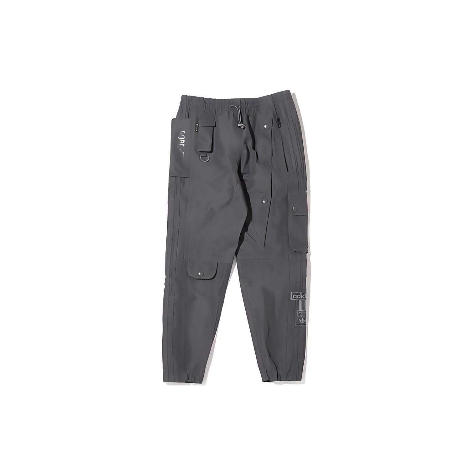 Men s adidas originals Solid Color Multiple Pockets Casual Sports Pants/Trousers/Joggers Gray HD2234 S